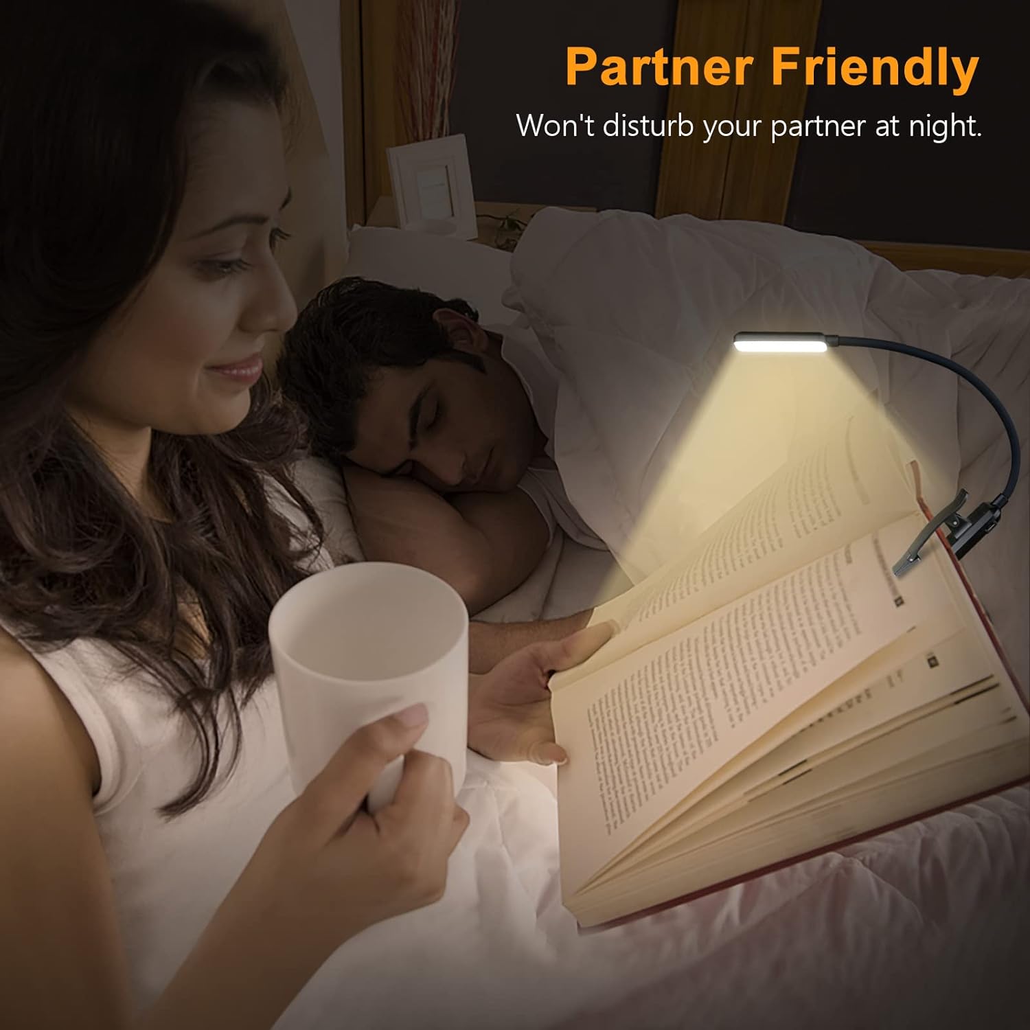 Illuminate Your Reading Experience with the 9 LED Rechargeable Book Light - Adjustable Brightness, Eye-Caring Colors, and Long-Lasting Battery Life!